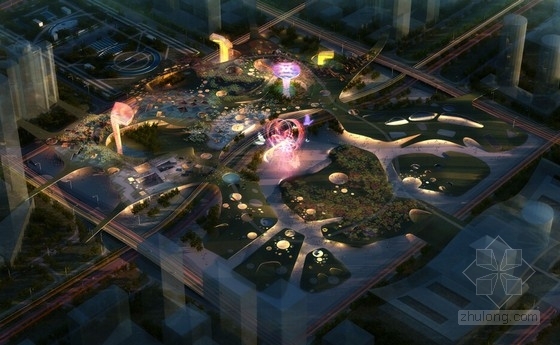 文化乐园景观施工图资料下载-[广东]城市中心区文化乐园规划设计国际竞赛方案（知名事务所）
