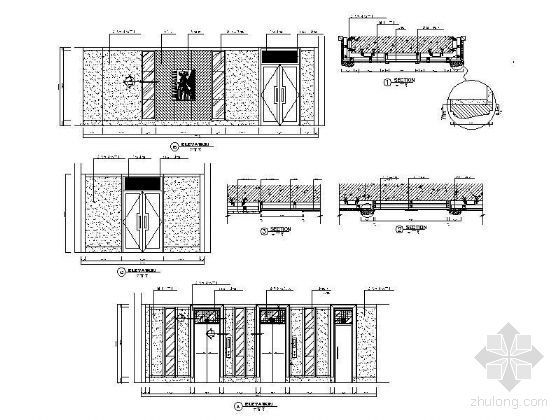 电梯厅干挂石材图集资料下载-酒店电梯厅详图