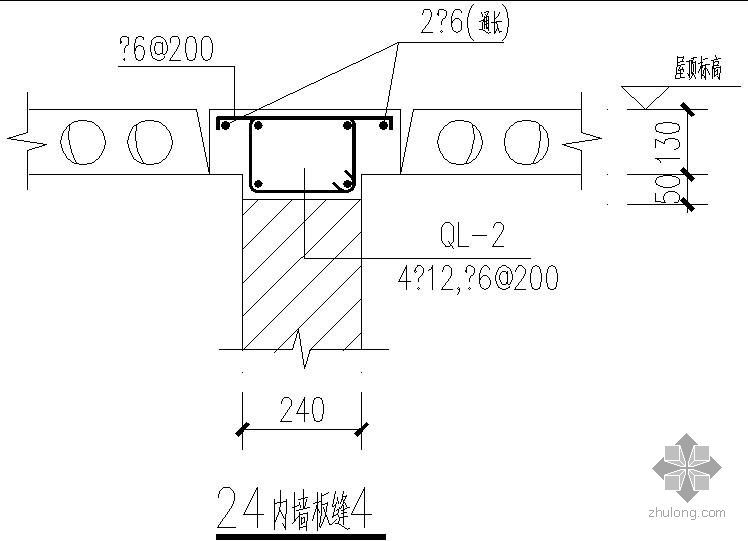 alc内墙板施工资料下载-某24内墙板缝节点构造详图（4）
