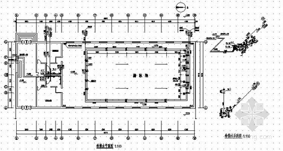 游泳馆竣工图纸资料下载-某办公楼附属游泳馆给排水图纸