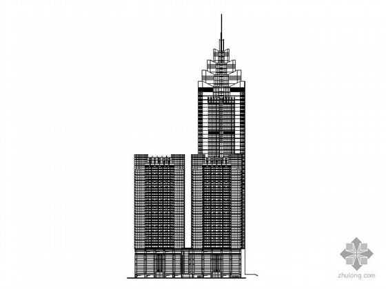 商务公寓建筑施工图资料下载-[深圳]某四十四层办公楼建筑施工图（198米）