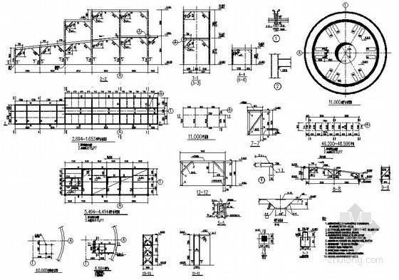 水泥厂厂房cad资料下载-某水泥厂均化库结构设计图