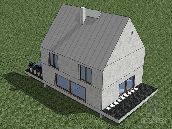 鲁格区瓦尔森公园资料下载-赫尔佐格鲁丁住宅建筑SketchUp模型