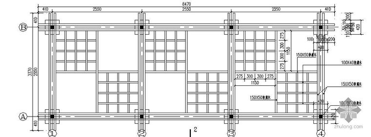 常用施工详图资料下载-居住区常用廊架施工详图