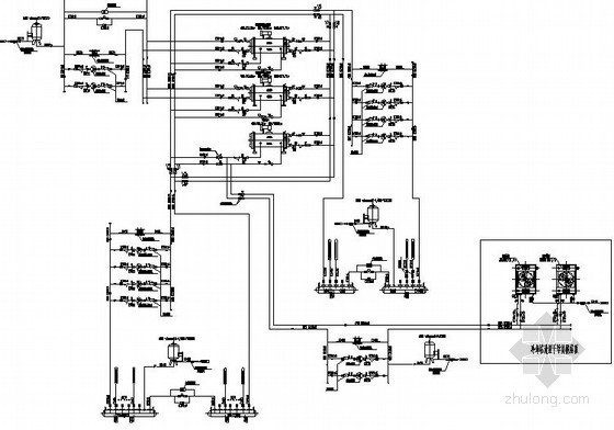 [上海]学院教学楼中央空调设计全套施工图纸(地源热泵)-冷冻机房水系统流程图 