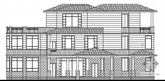 某三层C型别墅建筑方案图资料下载-某三层C型别墅建筑方案图