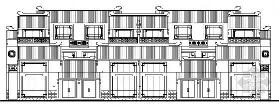 江南风格别墅模型资料下载-某江南风格三层联体别墅建筑方案图