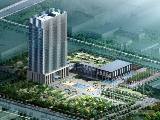办公综合楼建筑设计初设图资料下载-[河北]现代风格知名企业办公综合楼设计方案文本