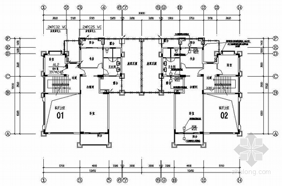 三层别墅装修电气施工图资料下载-广州某三层别墅电气施工图
