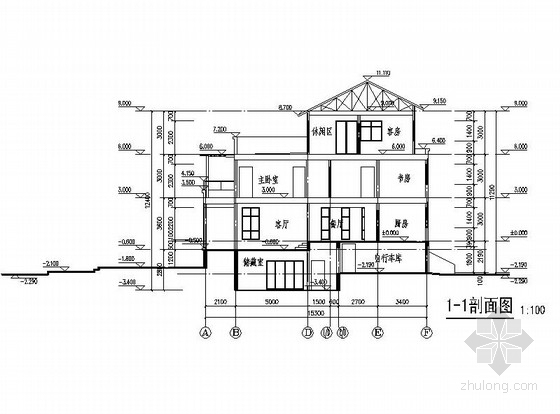 某三层四联排别墅建筑施工图- 