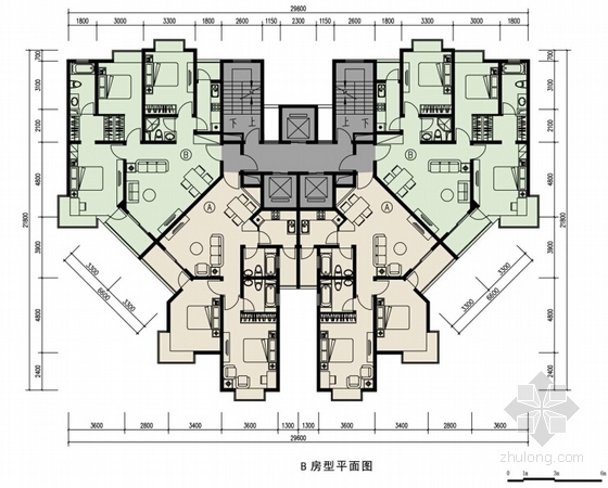 [辽宁]三面环水地块城市综合体设计方案文本-三面环水地块城市综合体户型图