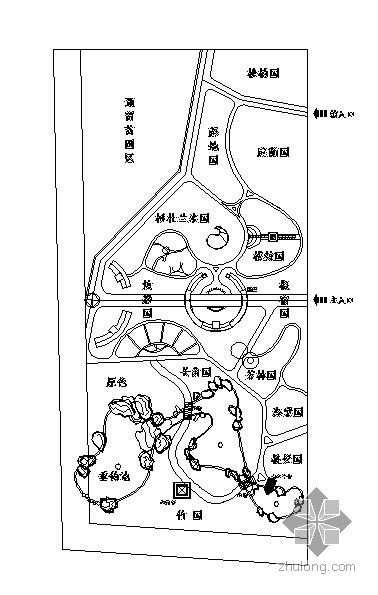 上海土地控制规划图资料下载-游园规划图