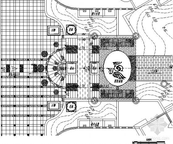 中式公园入口景观设计资料下载-某庭院入口景观设计图