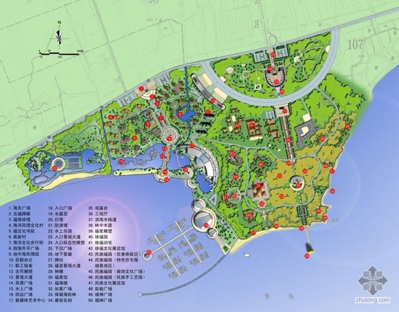 生态文化园入口设计资料下载-山东某滨海文化园景观设计图纸