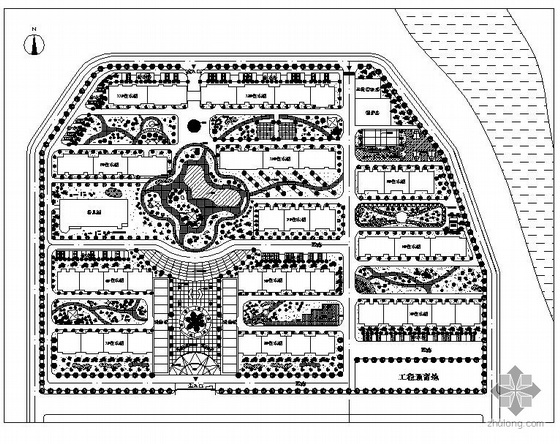 居住区景观方案平面设计资料下载-某居住区平面设计总图