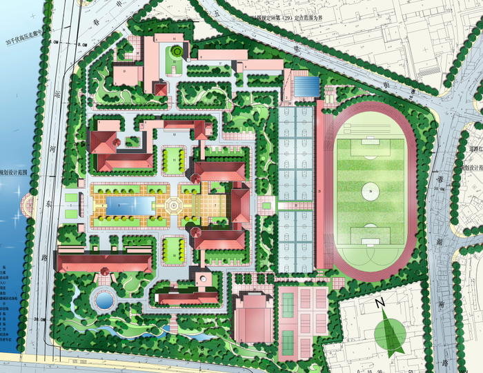 [江苏]无锡第一中学校园规划及建筑设计方案文本-总平面