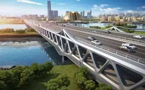 钢桁架人行桥梁资料下载-新疆首座双层钢桁架桥——头屯河景观大桥将于10月13日试通车
