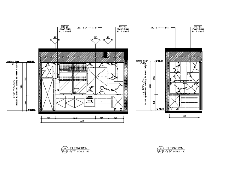 [天津]新中式别墅设计CAD施工图（含效果图）-【天津】新作！新中式别墅设计CAD施工图（含效果图）立面图