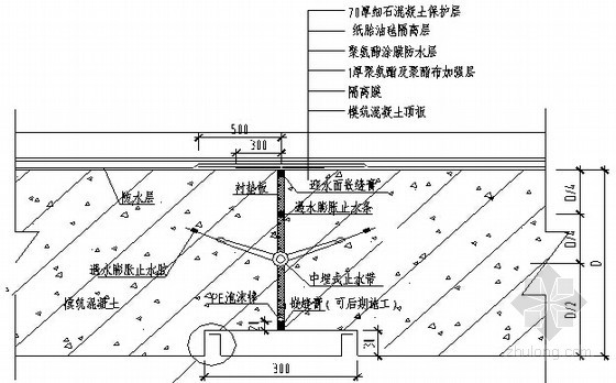 [北京]明挖顺作法箱型框架结构车站及矿山法区间地铁工程施工组织设计321页-明挖顶板变形缝防水 