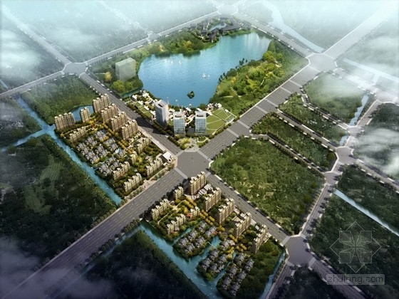 产业园道路绿化景观规划资料下载-[江苏]一核三轴产业园景观规划设计方案