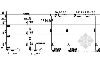 [山东]单层厂房给排水消防施工图-给排水平面图 