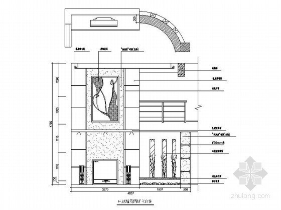 各式电视背景墙立面CAD图块下载立面图 