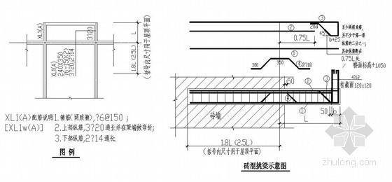 某砖混挑梁大样