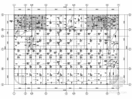 5层框架结构配筋图资料下载-四层框架结构梁板配筋图