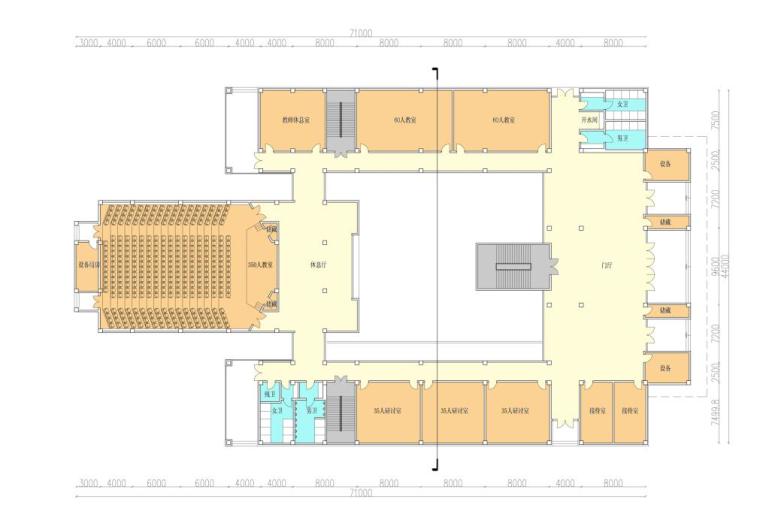 [安徽]高层新中式风格坡顶党校建筑设计方案文本-高层新中式风格坡顶党校建筑效果图平面图