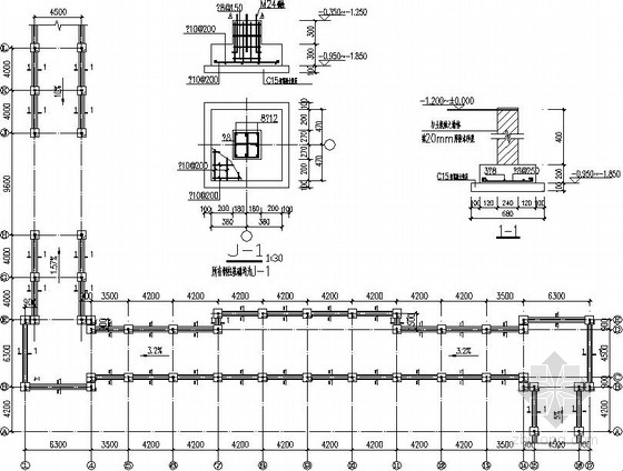 蔬菜大棚钢构图资料下载-病房楼与影像楼间的钢构连廊结构施工图