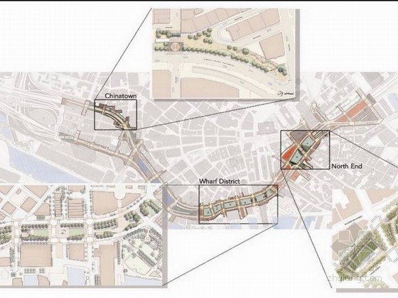 美国波士顿码头公园资料下载-[波士顿]码头区公园景观设计方案
