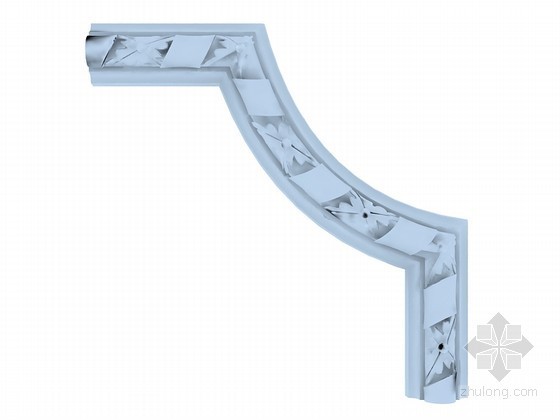 装饰角线CAD资料下载-弧形角线3D模型下载