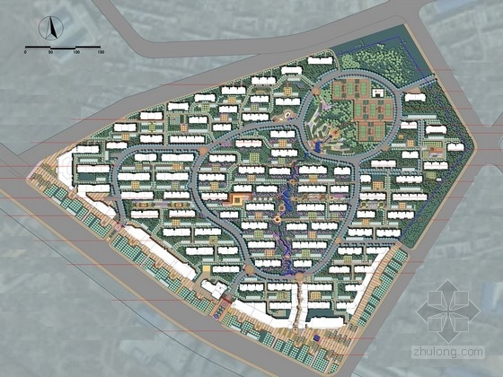 小镇住宅规划资料下载-[大连]西班牙田园小镇住宅景观规划设计方案