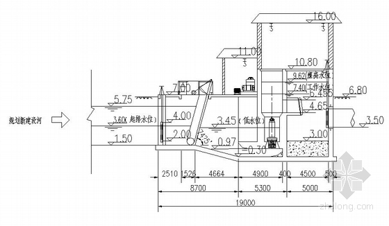 给排水泵房间图纸资料下载-某工业园区排水泵房设计图