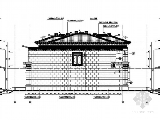 [江苏]某二层独栋中式风格别墅建筑施工图(南入口)- 