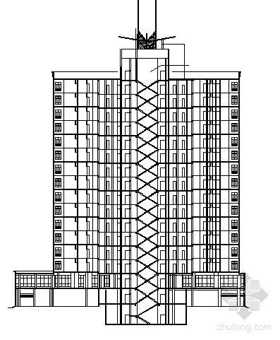 办公楼十六层建筑效果图资料下载-某十六层办公楼建筑方案图