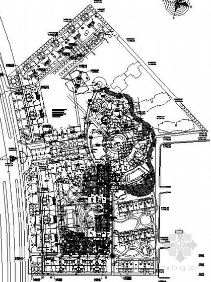 景观大样局部图资料下载-花园式居住区局部景观工程施工图