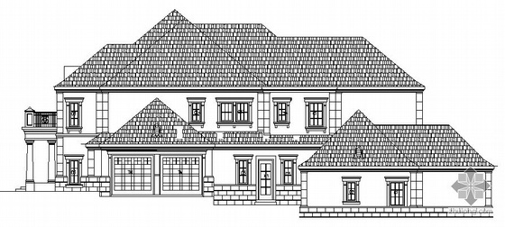 某二层独栋别墅建筑施工图资料下载-[俄式风格]某二层独栋别墅建筑施工图