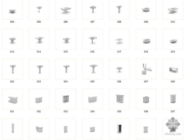 成套图集卫生间资料下载-50款卫生间洁具模型