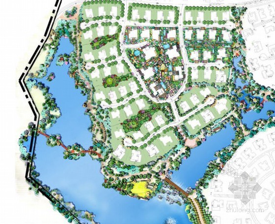 瑞士卢加诺湖现代别墅资料下载-[惠州]沿湖别墅群景观深化设计