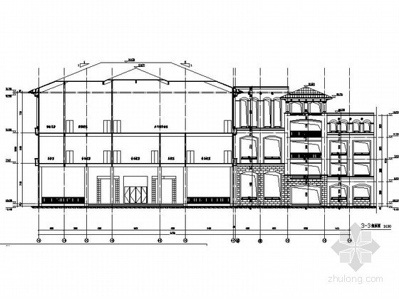 [江苏]某学校五层欧式综合楼建筑施工图- 