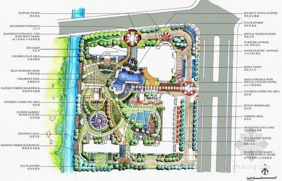 景观园林广场手绘资料下载-[浙江]商业广场园林景观扩初设计方案