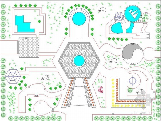办公区休闲景观平面图资料下载-小型休闲广场平面图设计