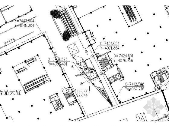 [上海]五角场某钢结构售楼处建筑施工图-总图定位图