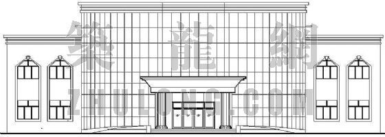 办公楼设计方案CAD图资料下载-某底层办公楼立面设计方案