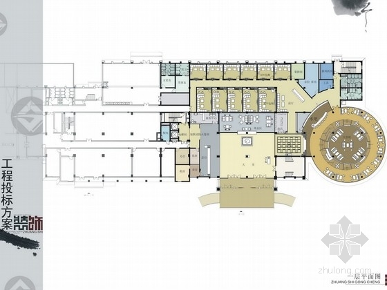 某学院餐厅建筑资料下载-[浙江]某成教学院招标设计方案图