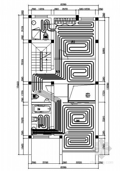 别墅新风设计图资料下载-3层别墅暖通施工图(地源热泵)