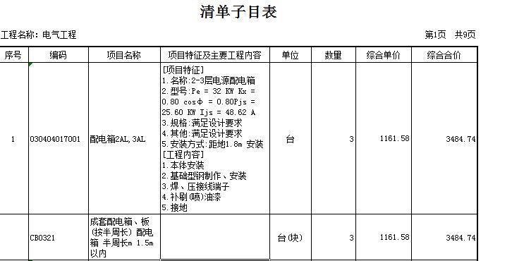 [重庆]中学室内外整治工程安装装饰预算书（招标文件、图纸）-清单子目标