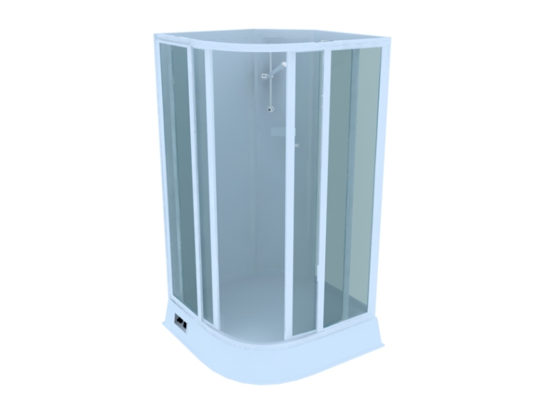 整体换热器资料下载-整体玻璃浴室3D模型下载