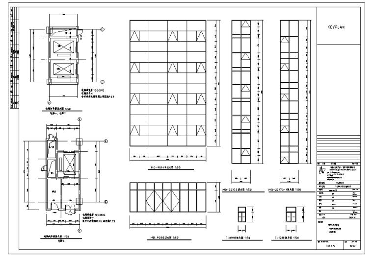 平武中医院1楼室内装修设计施工图（25张）-电梯间平面放大图